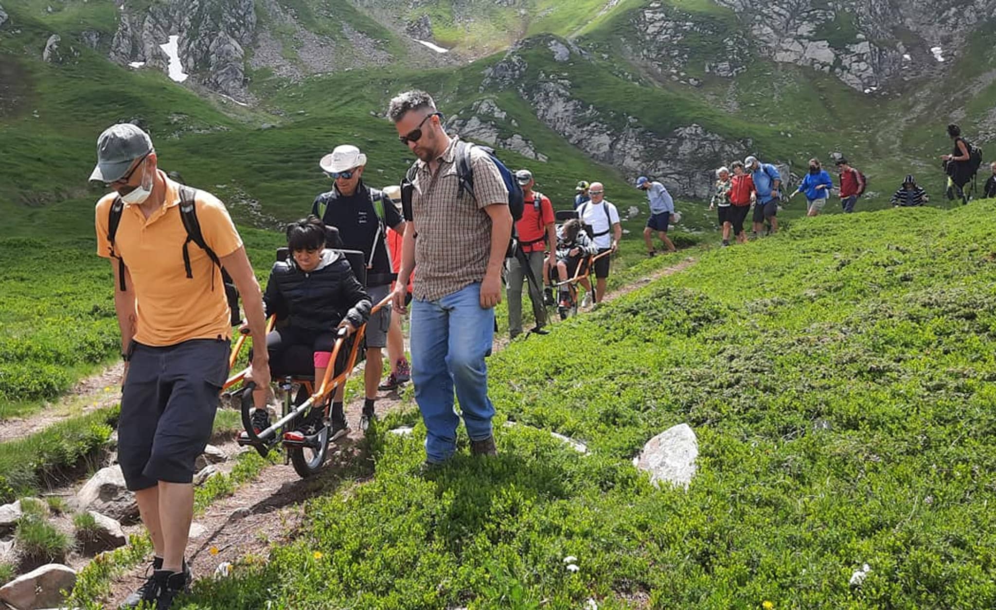 Escursione in montagna con ragazzi disabili